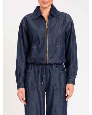 Twinset Lyocell Zip Jacket - Blue