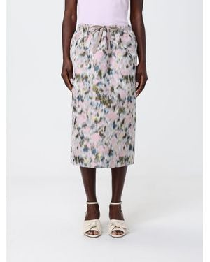 Fabiana Filippi Jersey Midi Skirt With Floral Print - Pink