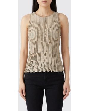 Giorgio Armani Plissiertes Seidentop - Blau