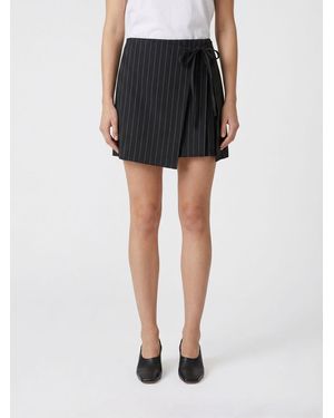 Sportmax Pinstriped Virgin Wool Blend Mini Skirt - Black