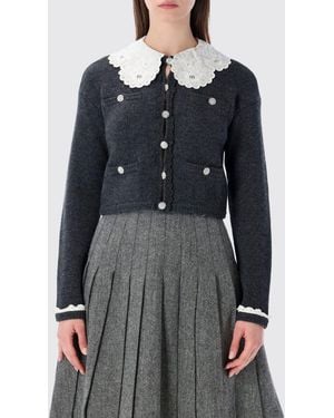 Self-Portrait Wool Cardigan - Gray