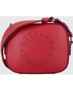 Stella McCartney Stella Logo Mini Handbag With Perforated Circular Detail - Red