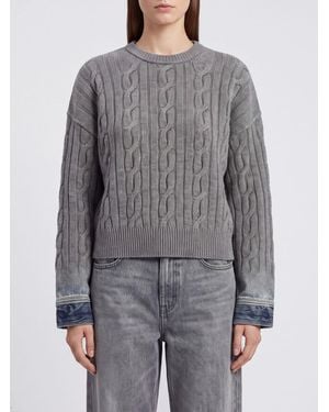 Haikure Merino Wool Crewneck Sweater With Dropped Shoulders - Gray