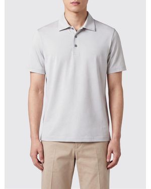Herno Short-Sleeved Cotton Polo Shirt With Classic Three-Button Collar - White