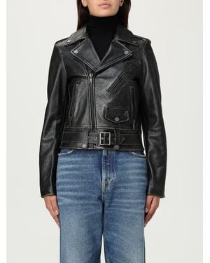 Golden Goose Belted Leather Jacket - Black