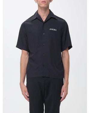 Amiri Modal-Blend Bowling Shirt With Cuban Collar And Logo - Black