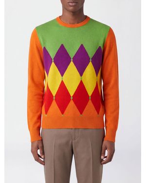 Ballantyne Argyle Pattern Pure Cashmere Turtleneck Sweater - Orange