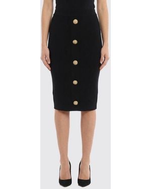 Balmain Viscose Pencil Skirt - Black