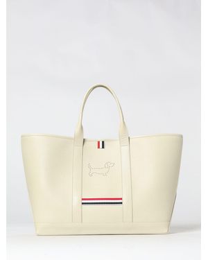 Thom Browne Medium Tool Grained Leather Bag - Natural