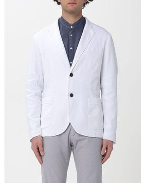 Mason's Single Breasted Cotton And Linen Blazer - White