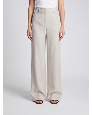 Giorgio Armani Wide Leg Linen Pants - Gray