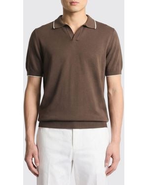 Fay Cotton Crew Neck Pullover - Brown