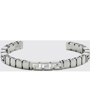 Versace Bracelet Greca En Laiton - Blanc