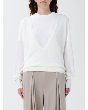 Paloma Wool V-Neck Wool Sweater With Long Sleeves And Ribbed Trims - White
