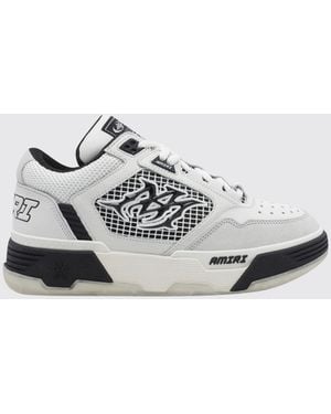 Amiri Ma-94 Leather And Mesh Sneakers With Monogram And Suede Details - White
