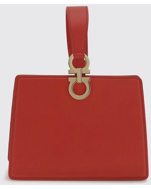 Ferragamo Gancini Calfskin Clutch - Red