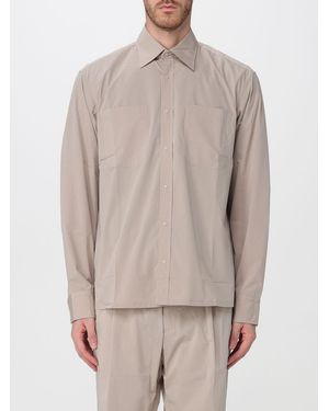 Herno Camisa Casual De Modal Elástico Con Cuello De Punta Y Bolsillo De Parche - Neutro