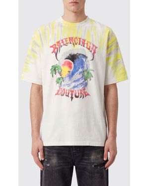 Balenciaga Cotton T-Shirt With Graphic Print And Dropped Shoulders - Grey