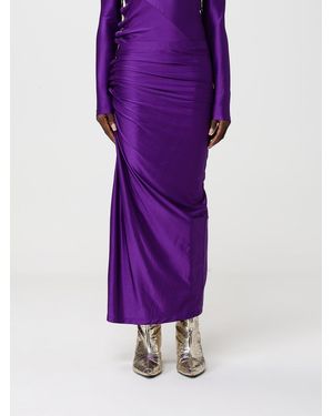 Rabanne Satin Midi Skirt - Purple