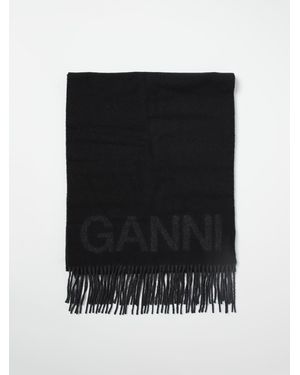 スカーフ Narrow Please Scarf - Ganni - Wool - Black Ganni Narrow Please Recycle Scarf - Forest Night | Garmentory