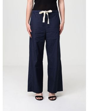 Max Mara Cotton Wide-Leg Trousers - Blue
