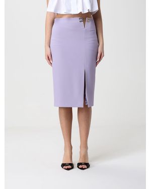 Elisabetta Franchi Logo Pencil Skirt - Purple