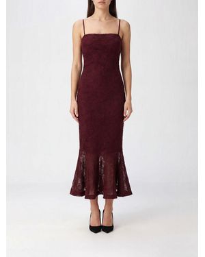 ROTATE BIRGER CHRISTENSEN Flared Midi Cocktail Dress With Square Neck And Floral Pattern