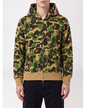 A Bathing Ape Camouflage Cotton Hoodie - Green