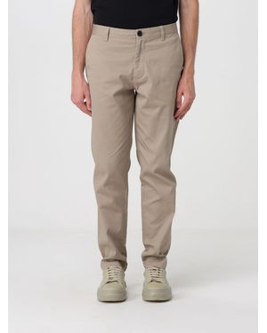 ARMANI EXCHANGE Stretch Cotton Chino Trousers With Zip And Button Closure - Natural