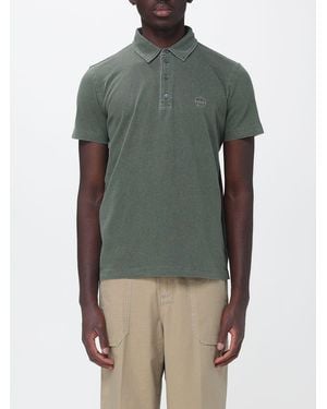 Murphy & Nye Cotton Short-Sleeve Polo Shirt With Ribbed Collar - Green
