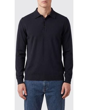 Roberto Collina Polo De Punto De Lana Merina Con 3 Botones - Azul
