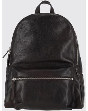 Orciani Laio Lagoon Rucksack Aus Genarbtem Kalbsleder Mit Logo - Schwarz