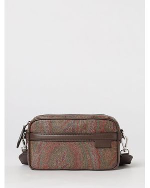 Etro Umhängetasche Aus Beschichteter Baumwolle Mit Paisley-Muster - Braun