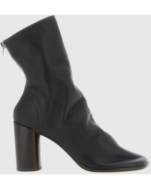 Lemaire Glove Crinkled-Effect Lamb Leather Boots With High Heel - Black