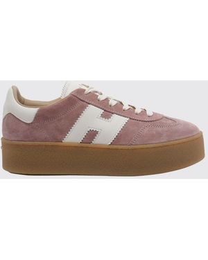 Hogan Baskets Cool H698 À Plateforme En Cuir Suédé Avec Logo H - Marron