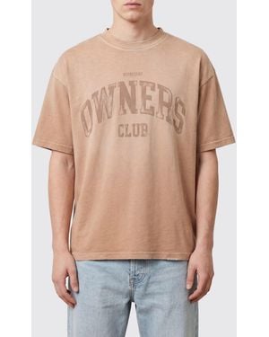 Represent Camiseta De Algodón De Estilo Vintage Con Logo Estampado Y Hombros Caídos - Azul