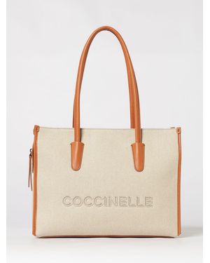 Coccinelle Myrtha Cotton Canvas Bag - Natural