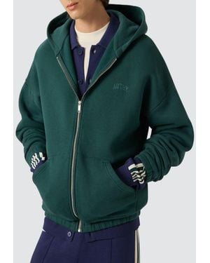 Autry Sudadera Con Capucha Y Cremallera De Punto Con Logo Bordado A Tono - Verde