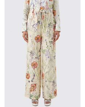 McQueen Printed Viscose Palazzo Pants - Natural