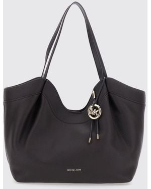 Michael Kors Nolita Grained Leather Tote Bag With Double Handle And Charm - Black