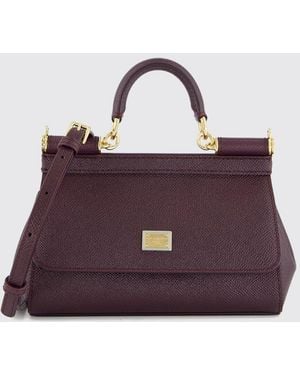 Dolce & Gabbana Dolce &Amp Gabbana Sicily Mini Grained Calfskin Handbag - Purple