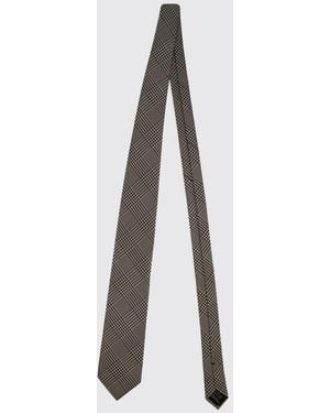 Tom Ford Prince Of Wales Pattern Pure Mulberry Silk Tie - White