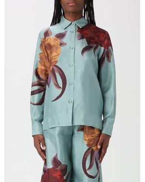 La DoubleJ Silk Shirt With Floral Print - Blue