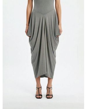 Soeur Cotton Draped Skirt - Grey