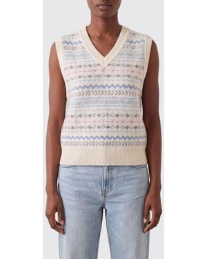 DUNST Jacquard Knit Waistcoat - Blue
