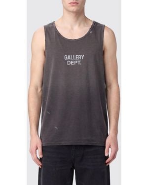 GALLERY DEPT. U-Neck Printed Logo Cotton Tank Top - Grey