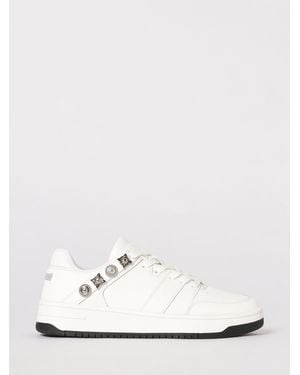 Just Cavalli Leather Trainers With Studs - White