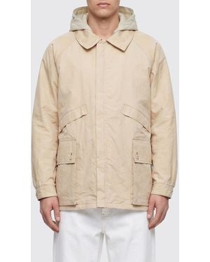 Lemaire Hooded Lightweight Waxed Linen Jacket With Concealed Zip - Natural