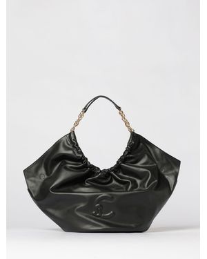 Coccinelle Smash Large Ruched Leather Bag - Black