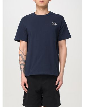 A.P.C. Cotton T-Shirt With Logo - Blue